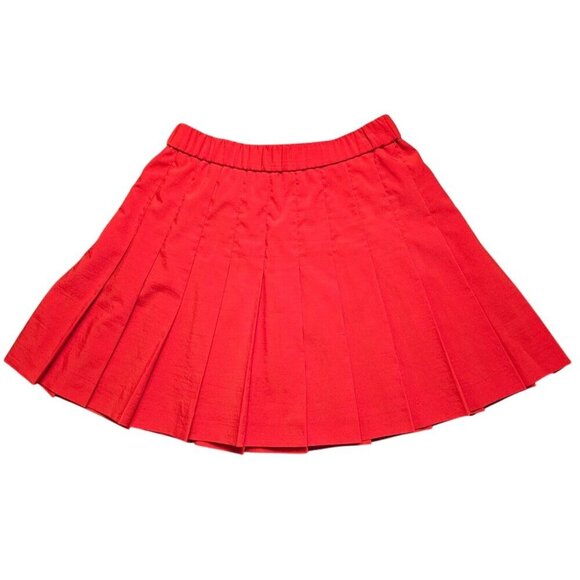 Elegant Red Pleated Skirt - Picture 1 of 4